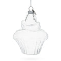 Cupcake Clear Glass Christmas Ornament in Clear color Figurine