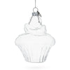 Delectable Cupcake Clear - Blown Glass Christmas Ornament in Clear color,  shape