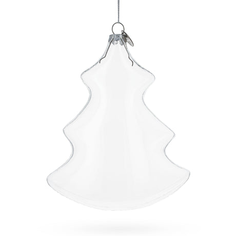 Elegant Christmas Tree Clear - Blown Glass Christmas Ornament in Clear color, Triangle shape