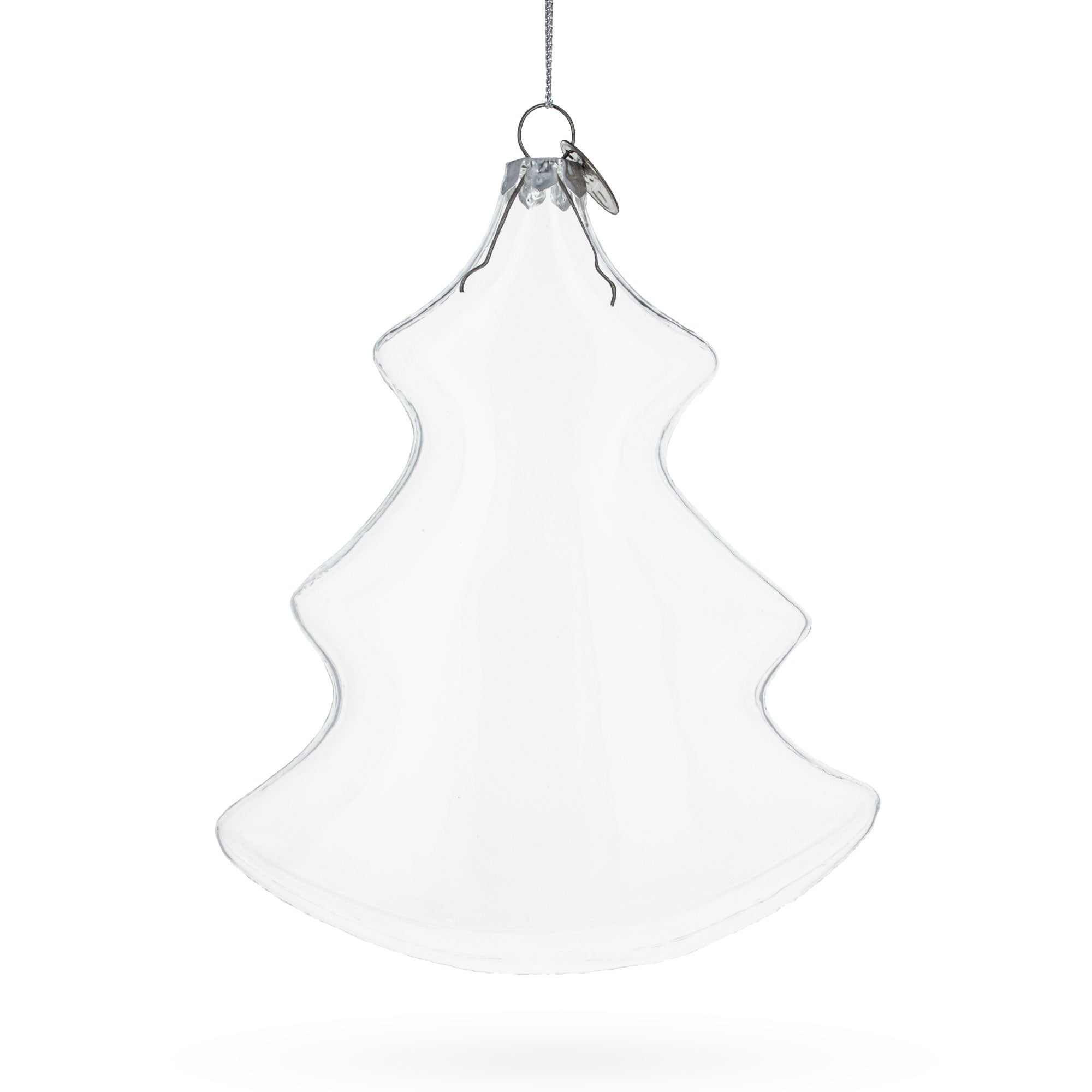 Elegant Christmas Tree Clear Blown Glass Christmas Ornament in Clear color Figurine