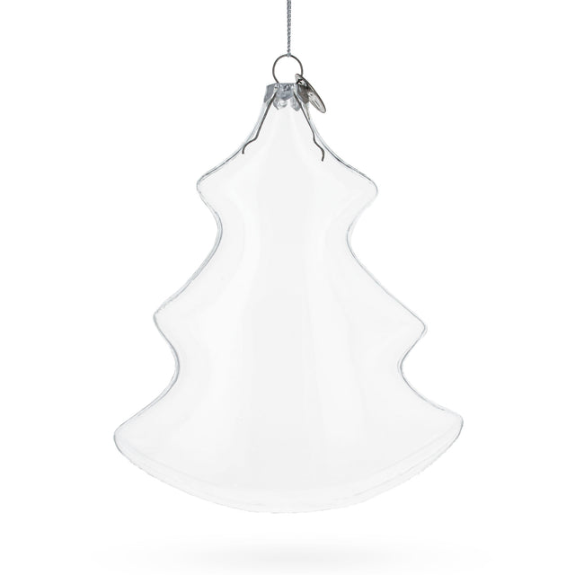 Elegant Christmas Tree Clear Blown Glass Christmas Ornament in Clear color Triangle