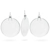 Glass Deluxe Set of 3 Flat Disc Clear - Blown Glass Christmas Ornaments 5.4 Inches (140 mm) in Clear color Round