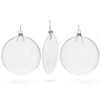 Deluxe Set of 3 Flat Disc Clear - Blown Glass Christmas Ornaments 5.4 Inches (140 mm) in Clear color, Round shape