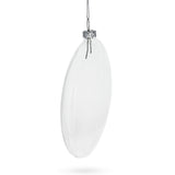 Flat Disc Clear - Blown Glass Christmas Ornament ,dimensions in inches: 4.1 x 1.0 x 3.8