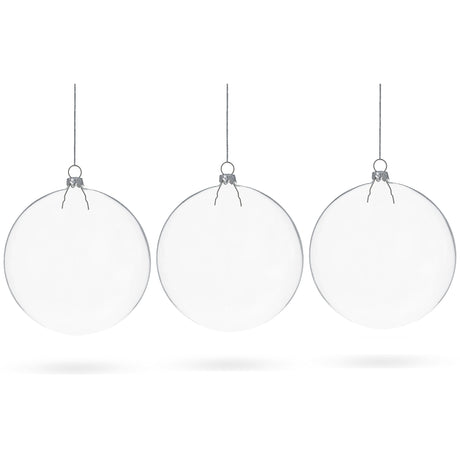 Flat Disc Clear - Blown Glass Christmas Ornament in Clear color, Round shape