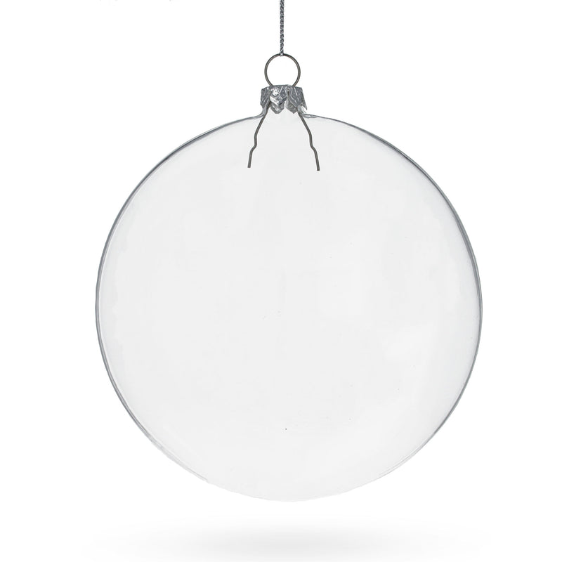 Buy Online Gift Shop Flat Disc Clear - Blown Glass Christmas Ornament