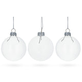 Glass Set of 3 Clear - Blown Glass Ball Ornament 3.05 Inches (78 mm) in Clear color Round