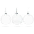 Set of 3 Clear Glass Ball Christmas Ornaments 4.7 Inches (120 mm) in Clear color Round