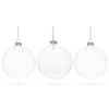 Luxurious Set of 3 Clear - Blown Glass Ball Christmas Ornaments 4.7 Inches (120 mm) in Clear color, Round shape