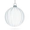 Buy Online Gift Shop Elegant Set of 3 Striped Clear - Blown Glass Ball Christmas Ornaments 3.5 Inches