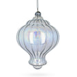 Lantern Shape Finial Clear - Blown Glass Christmas Ornament 5.3 Inches in Clear color,  shape