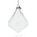 Diamond Shape Clear Glass Christmas Ornament 3.6 Inches in Clear color Finial
