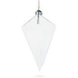 Diamond Shape - Blown Clear Glass Christmas Ornament 3.6 Inches in Clear color, Rhombus shape