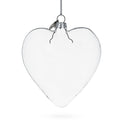 Heart Shape Clear Glass Christmas Ornament 4.1 Inches (105 mm) in Clear color Heart