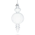Triple Finial Clear Glass Christmas Ornament 6.7 Inches (170 mm) in Clear color Finial