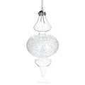 Triple Oval Finial Clear Glass Christmas Ornament 6.6 Inches in Clear color Finial