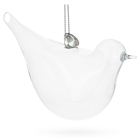 Graceful Bird - Blown Clear Glass Christmas Ornament in Clear color,  shape