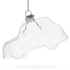 Glass Elegant Car - Blown Clear Glass Christmas Ornament in Clear color
