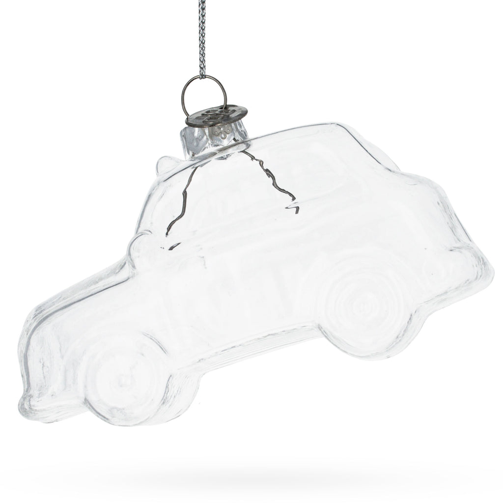 Car Clear Glass Christmas Ornament in Clear color Figurine