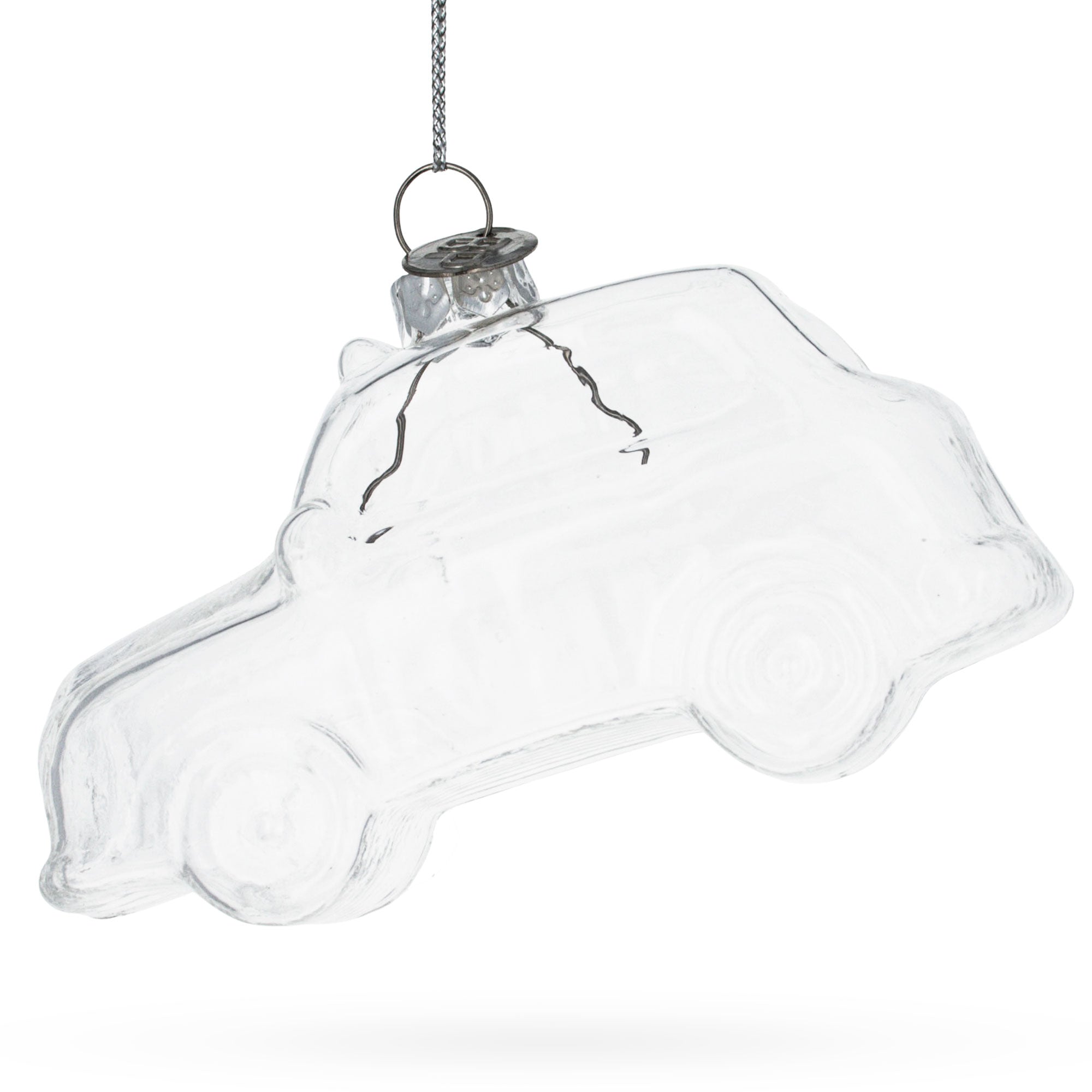 Car Clear Glass Christmas Ornament in Clear color Figurine