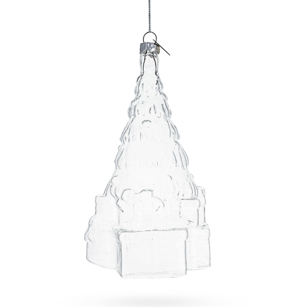 Gifts by Christmas Tree Clear Glass Christmas Ornament. in Clear color Figurine