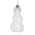 Unpainted Dog Clear Glass Christmas Ornament in Clear color Figurine