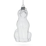 Dog Clear Glass Christmas Ornament in Clear color