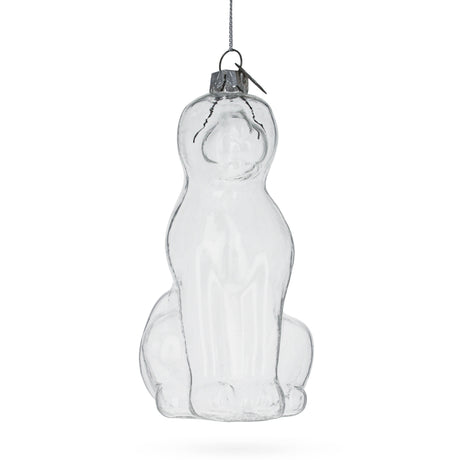 Dog Clear Glass Christmas Ornament in Clear color