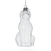 Sitting Dog - Blown Clear Glass Christmas Ornament in Clear color,  shape