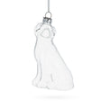 Happy Dog - Blown Clear Glass Christmas Ornament in Clear color,  shape