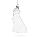 Dog Clear Glass Christmas Ornament in Clear color Figurine