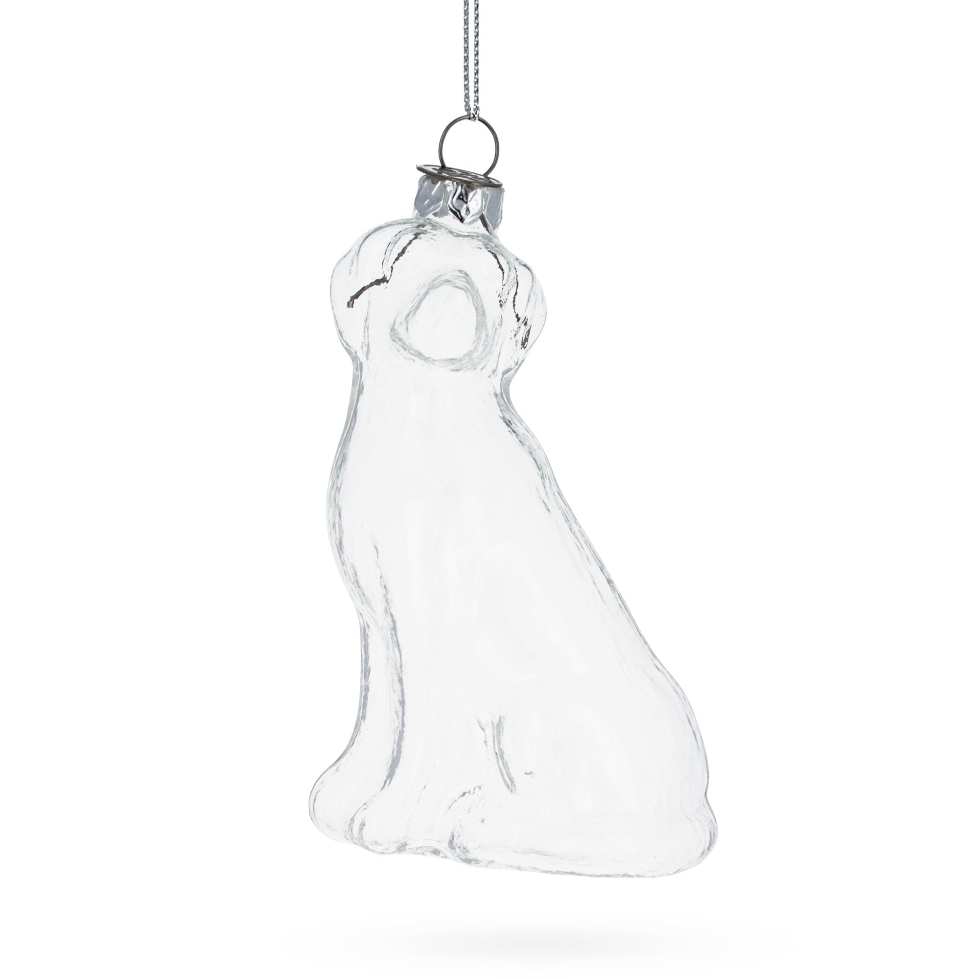 Dog Clear Glass Christmas Ornament in Clear color Figurine