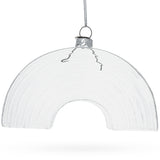 Rainbow Blown Clear Glass Christmas Ornament in Clear color