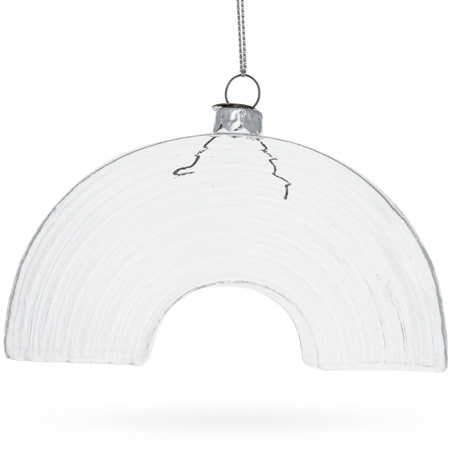 Rainbow Blown Clear Glass Christmas Ornament in Clear color