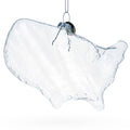 USA Map Clear Glass Christmas Ornament in Clear color Figurine
