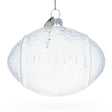 Sporty Football - Clear Blown Glass Christmas Ornament in Clear color, Oval shape