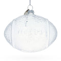 Football Clear Glass Christmas Ornament in Clear color Figurine