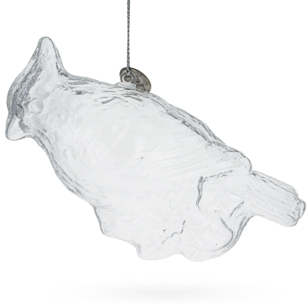 Cardinal Clear Glass Christmas Ornament in Clear color Figurine