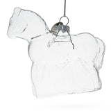 Glass Majestic Horse - Clear Blown Glass Christmas Ornament in Clear color