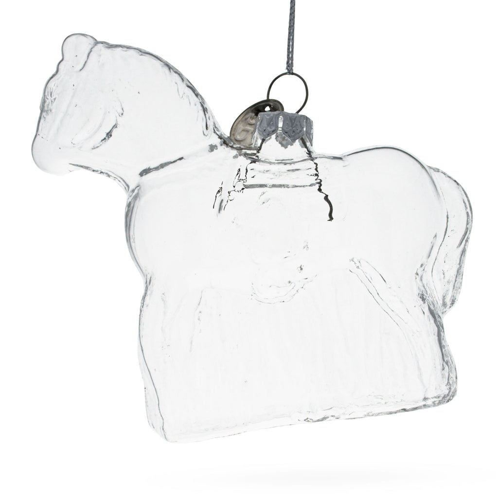 Horse Clear Glass Christmas Ornament in Clear color Figurine