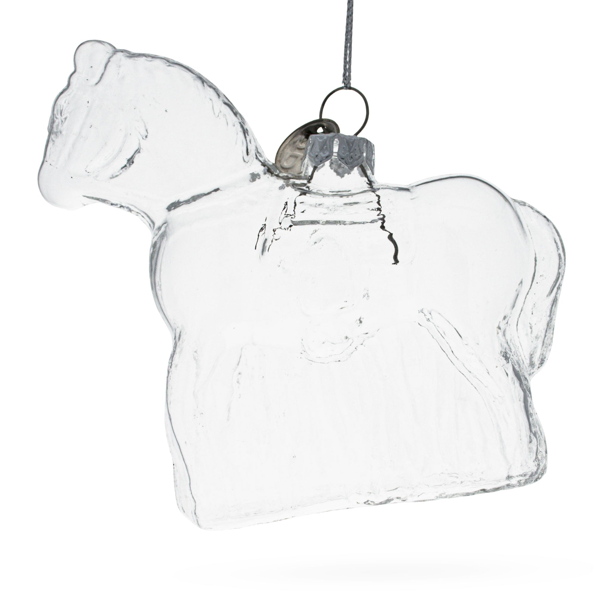 Horse Clear Glass Christmas Ornament in Clear color Figurine