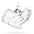 Glass Cozy Cat in Scarf - Clear Blown Glass Christmas Ornament in Clear color