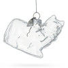 Cozy Cat in Scarf - Clear Blown Glass Christmas Ornament by BestPysanky