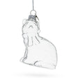 Glass Cat in Hat Clear - Blown Glass Christmas Ornament in Clear color