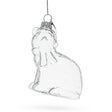 Cat in Hat Clear Blown Glass Christmas Ornament in Clear color