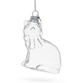 Cat Clear Glass Christmas Ornament in Clear color Figurine