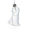 Charming Pooch: Adorable Dog with Festive Bow - Clear Blown Glass Christmas Ornament by BestPysanky