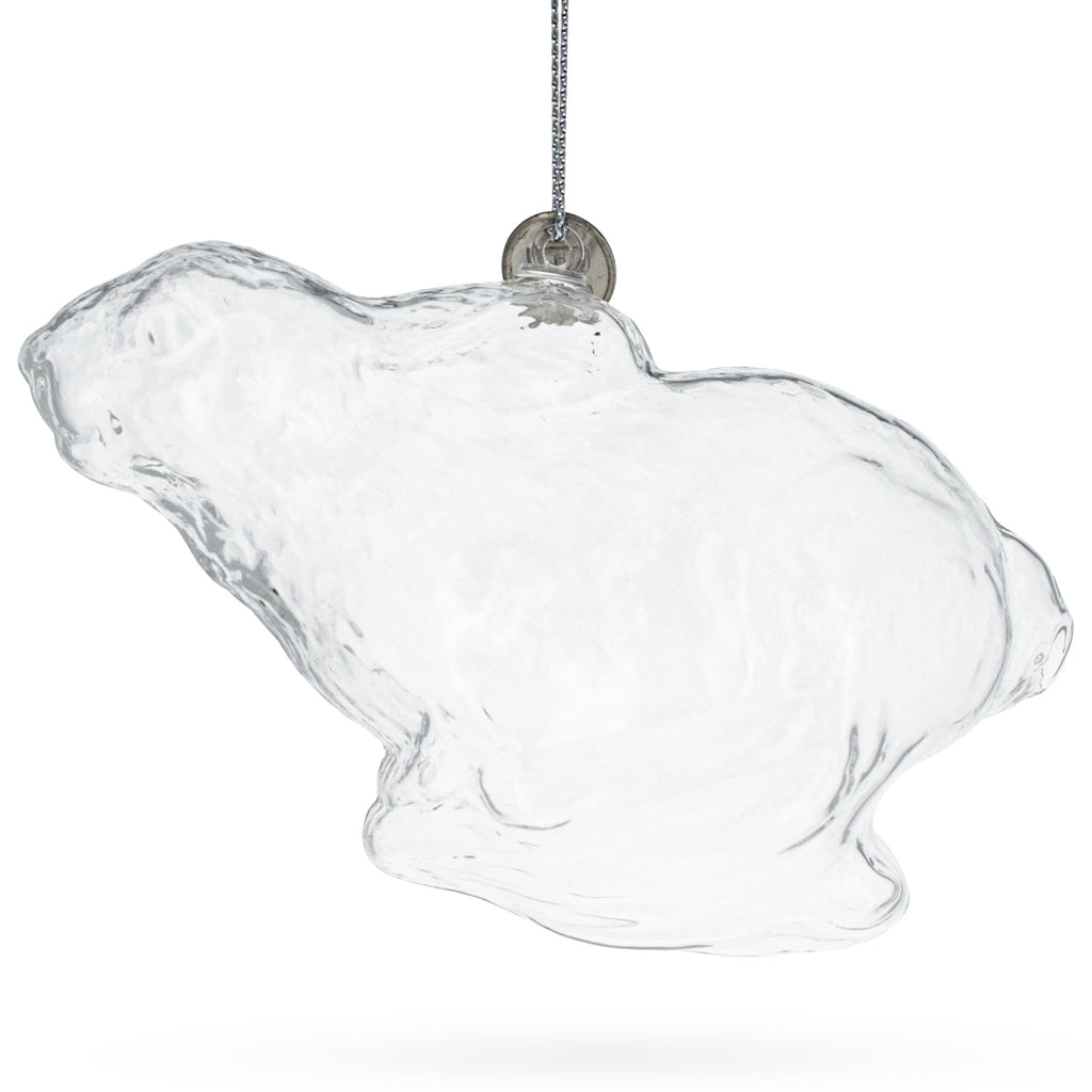 Glass Whimsical Wonderland Bunny - Clear Blown Glass Christmas Ornament in Clear color