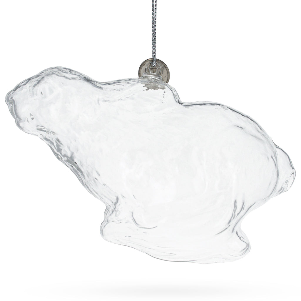 Bunny Clear Glass Christmas Ornament in Clear color Figurine