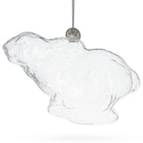 Whimsical Wonderland Bunny Clear Glass Christmas Ornament in Clear color